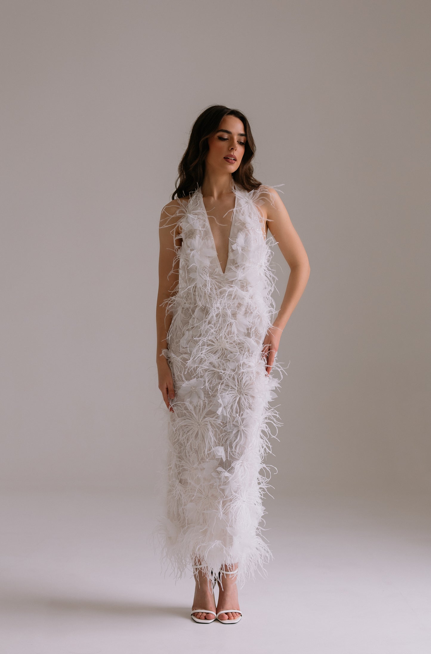 wedding reception dress Lillian front view perfect for rehearsal dinner or engagement party